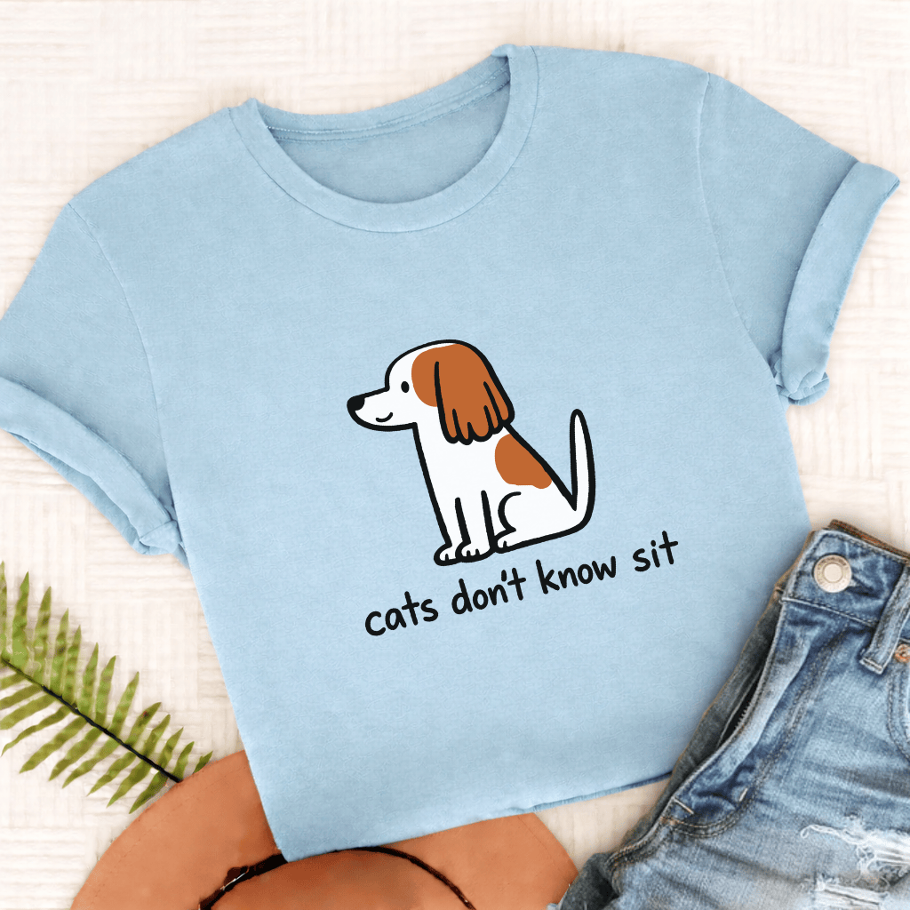 Personalized Cavalier Funny Cats Don't Know Unisex TShirt Comfort Colors Chambray