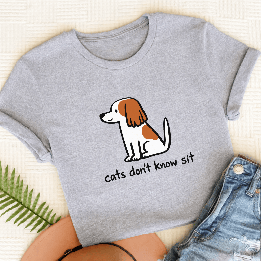 Personalized Cavalier Funny Cats Don't Know Unisex TShirt Sport Grey