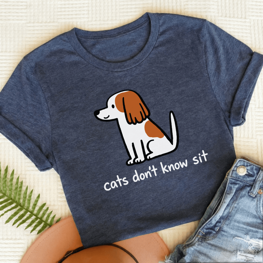 Personalized Cavalier Funny Cats Don't Know Unisex TShirt Heather Navy