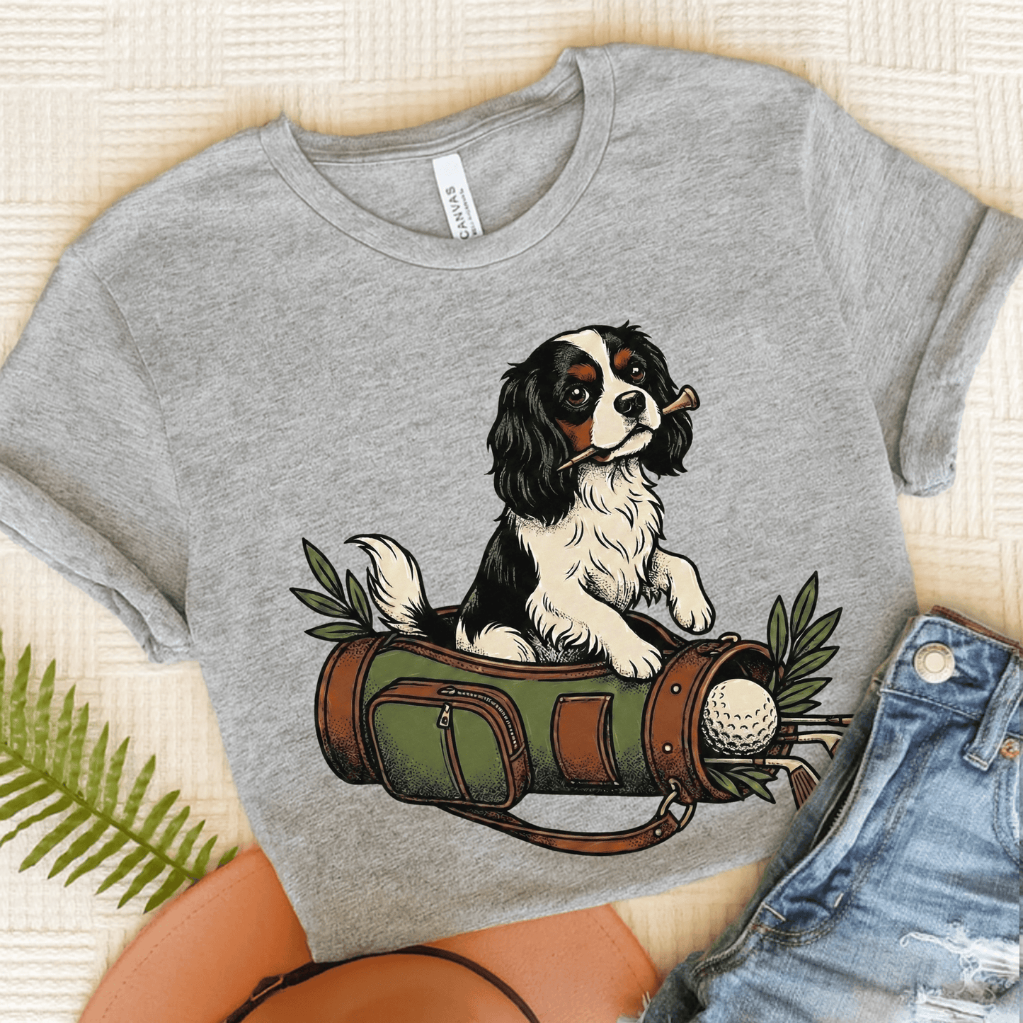 Personalized Cavalier Golf Cart Unisex TShirt Athletic Heather