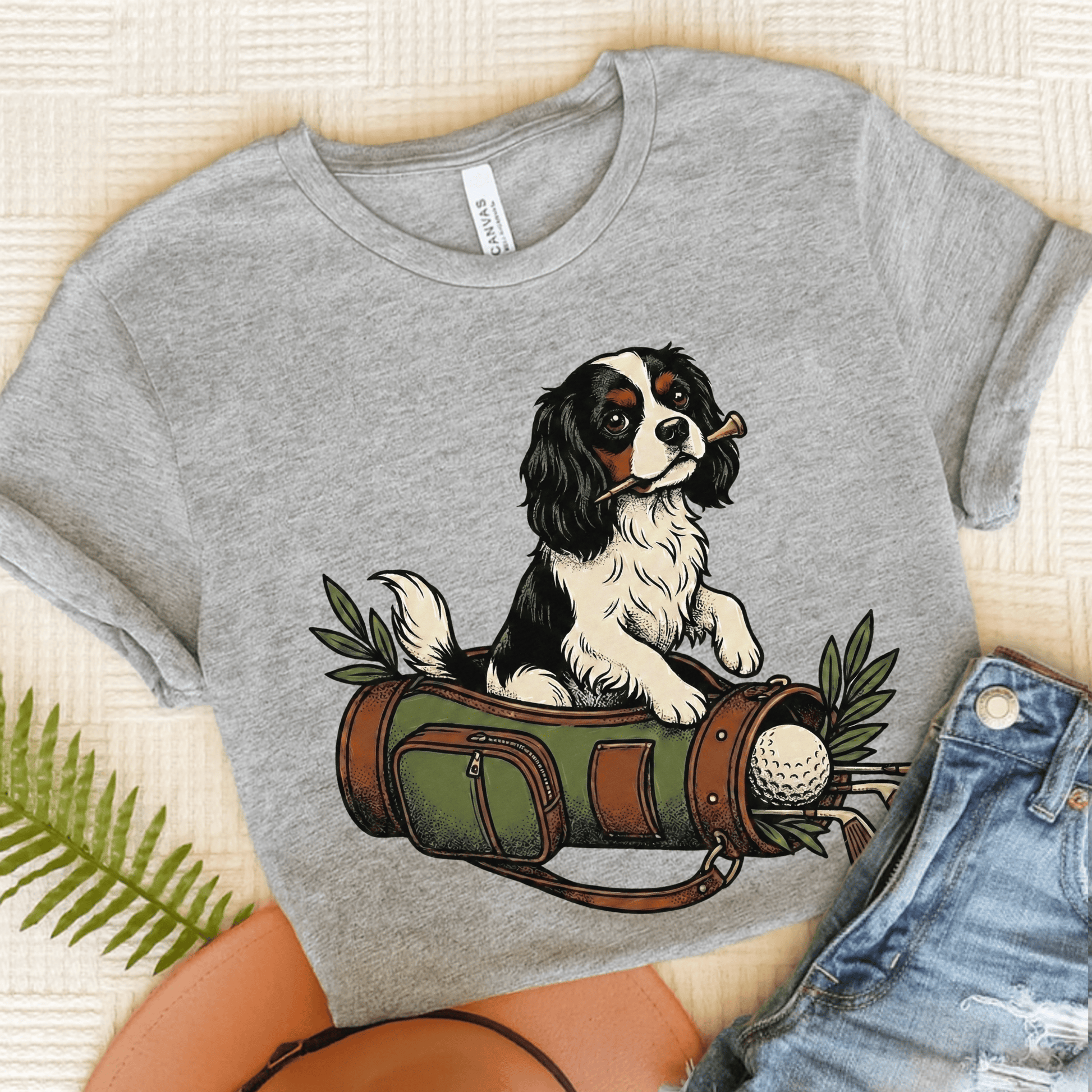 Personalized Cavalier Golf Cart Unisex TShirt Athletic Heather