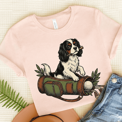 Personalized Cavalier Golf Cart Unisex TShirt Soft Pink