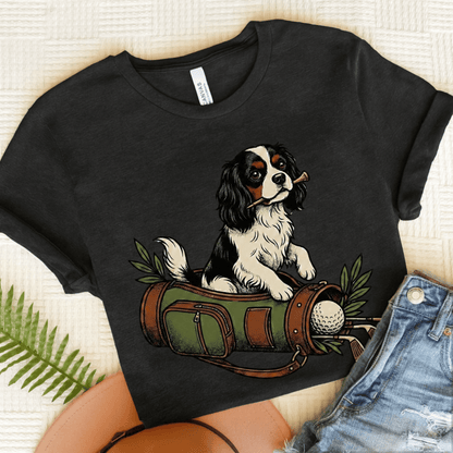 Personalized Cavalier Golf Cart Unisex TShirt Dark Grey Heather