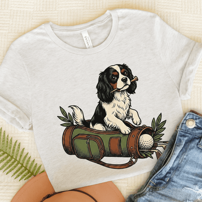 Personalized Cavalier Golf Cart Unisex TShirt Ash