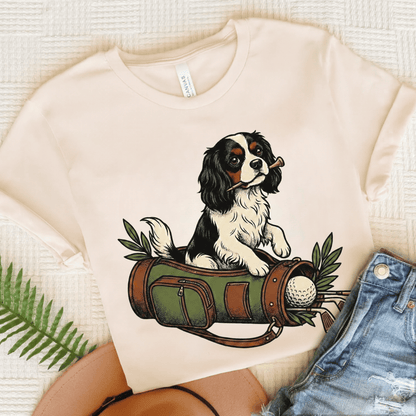 Personalized Cavalier Golf Cart Unisex TShirt Natural