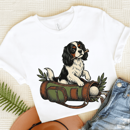 Personalized Cavalier Golf Cart Unisex TShirt White