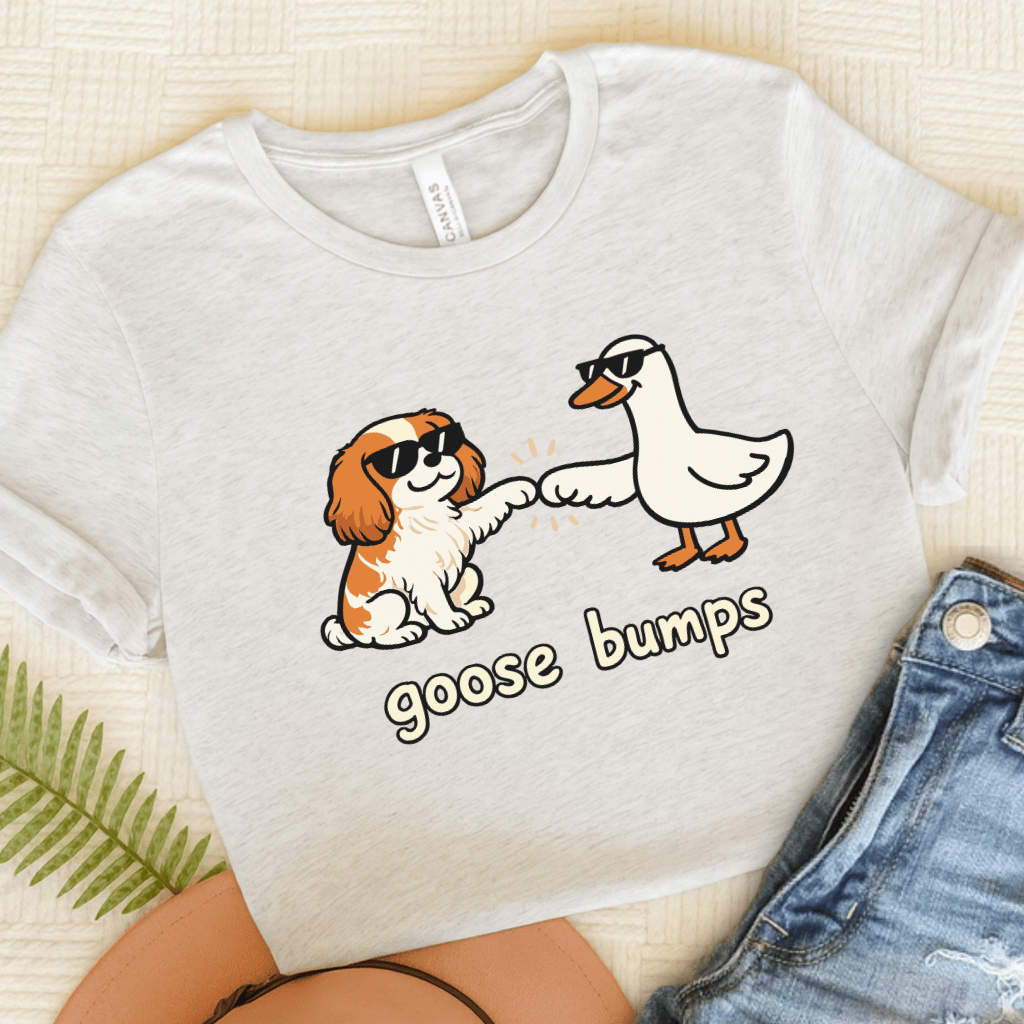Personalized Cavalier Goose Bumps Unisex TShirt Ash