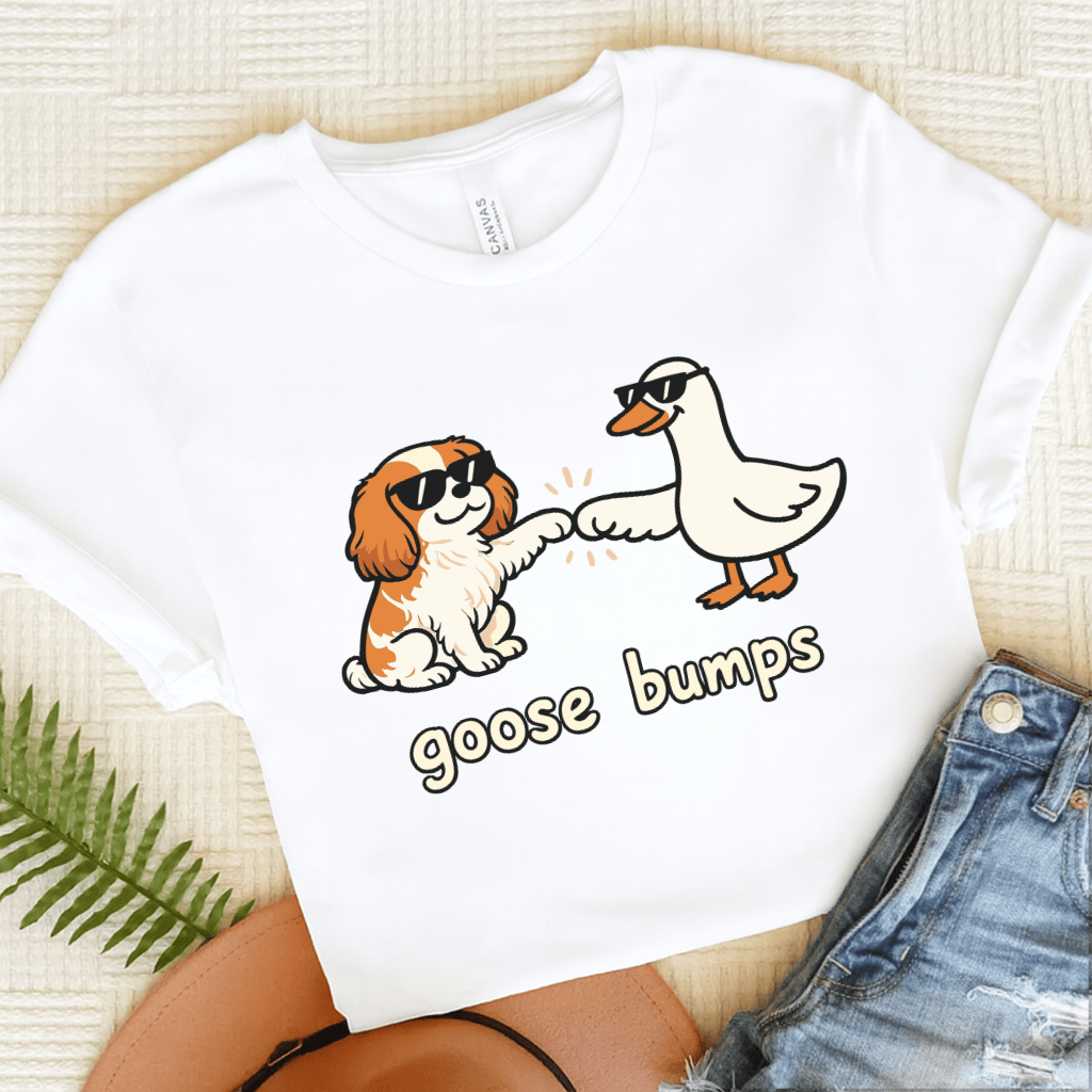 Personalized Cavalier Goose Bumps Unisex TShirt White