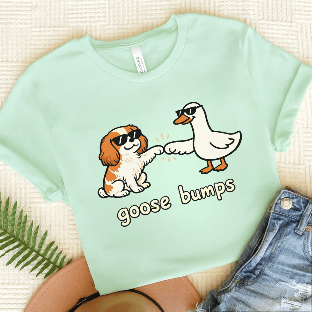 Personalized Cavalier Goose Bumps Unisex TShirt Heather Mint