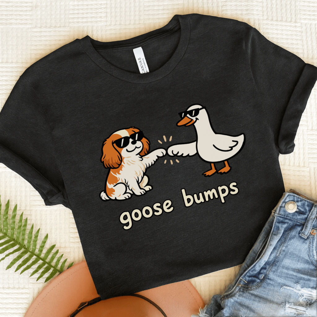 Personalized Cavalier Goose Bumps Unisex TShirt Dark Grey Heather