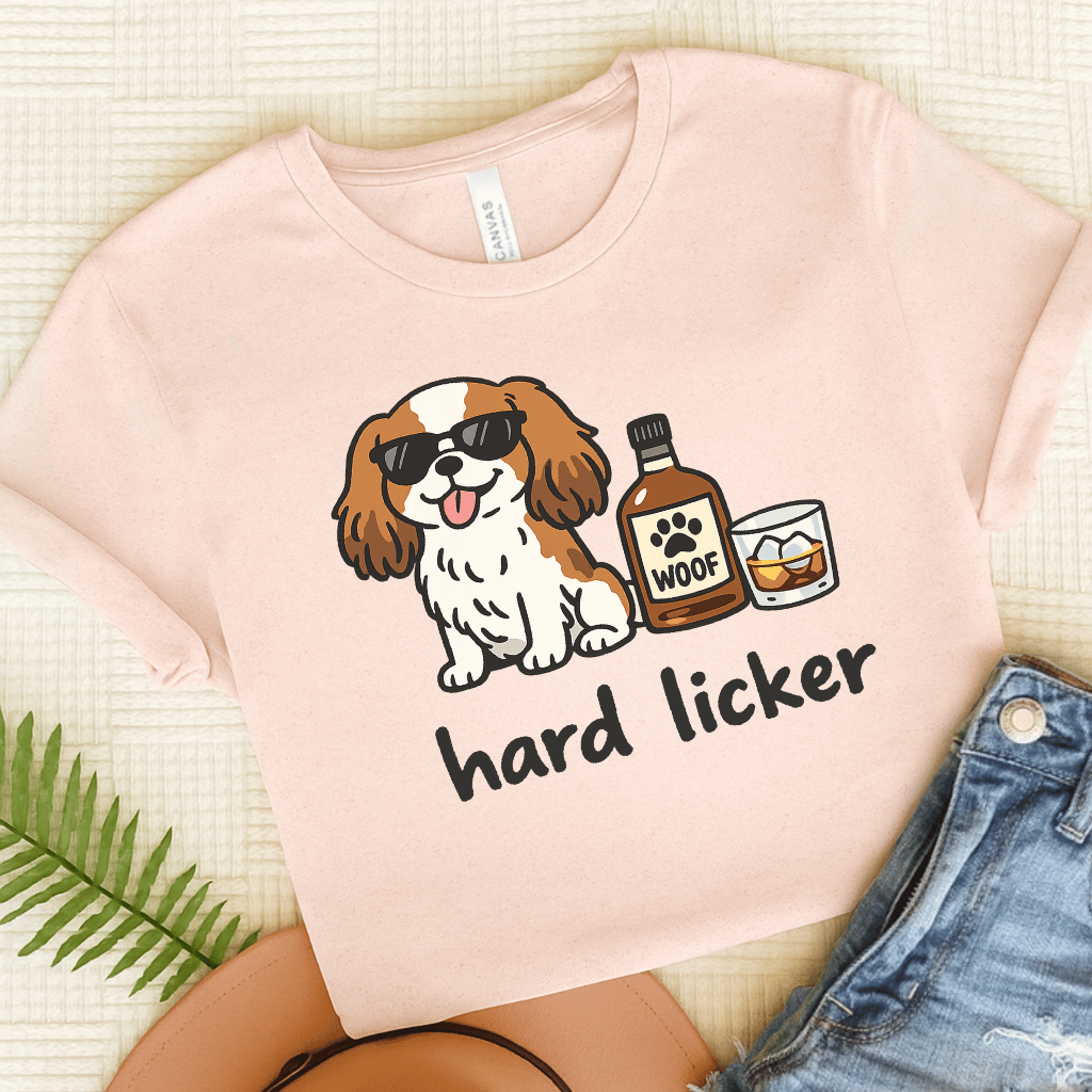 Personalized Cavalier Hard Licker Unisex TShirt Soft Pink