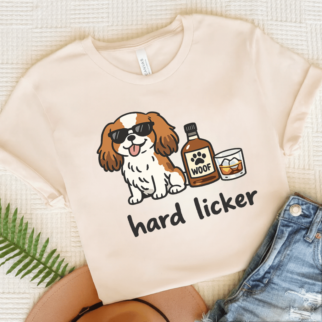 Personalized Cavalier Hard Licker Unisex TShirt Natural
