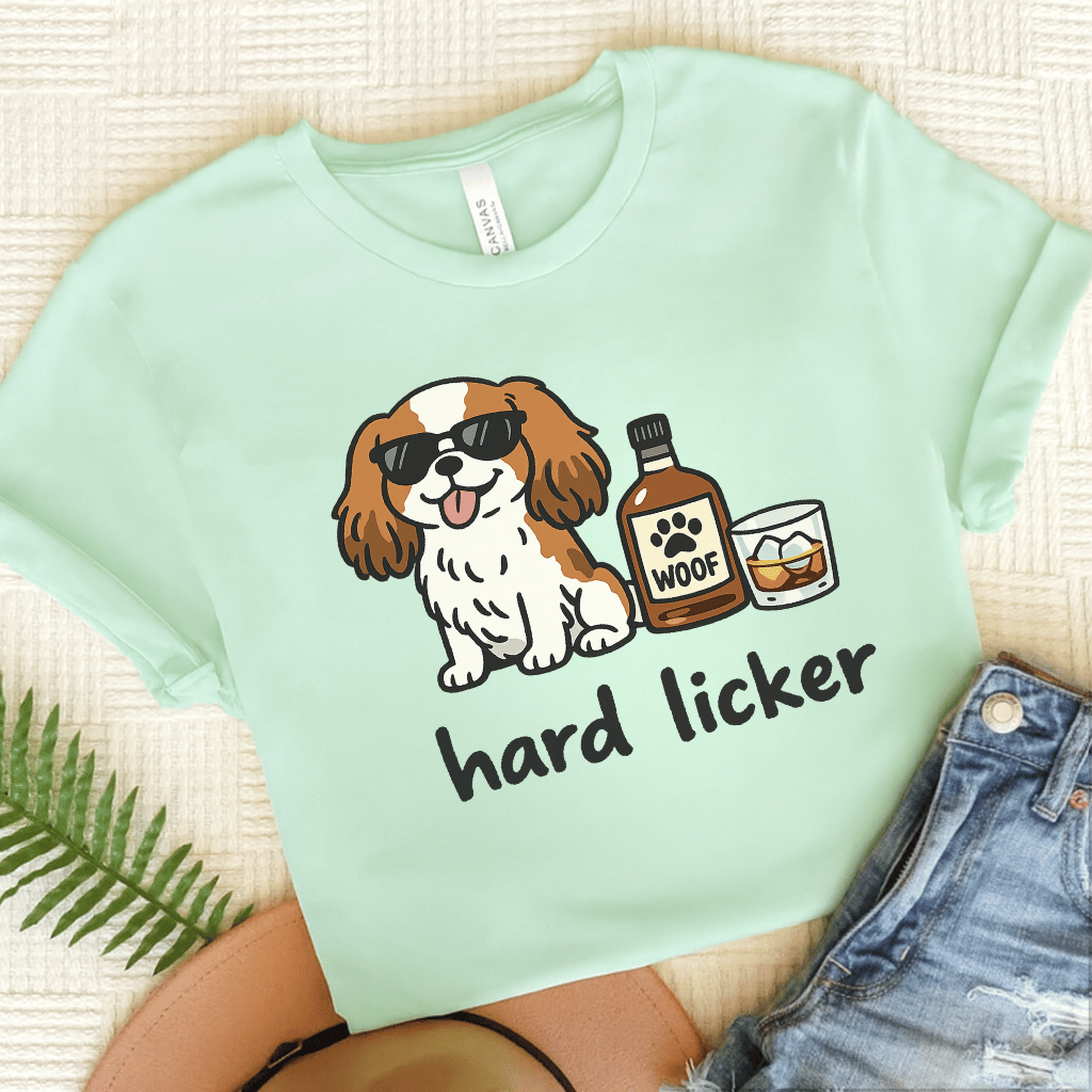 Personalized Cavalier Hard Licker Unisex TShirt Heather Mint