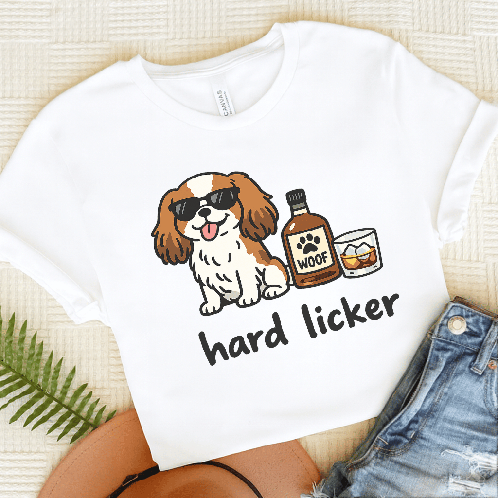 Personalized Cavalier Hard Licker Unisex TShirt White