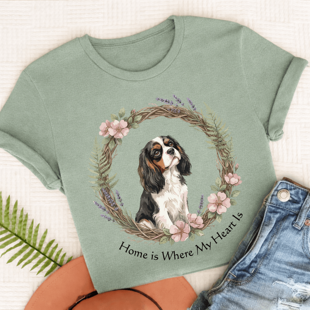 Personalized Cavalier Heart Country Unisex TShirt Comfort Colors Bay