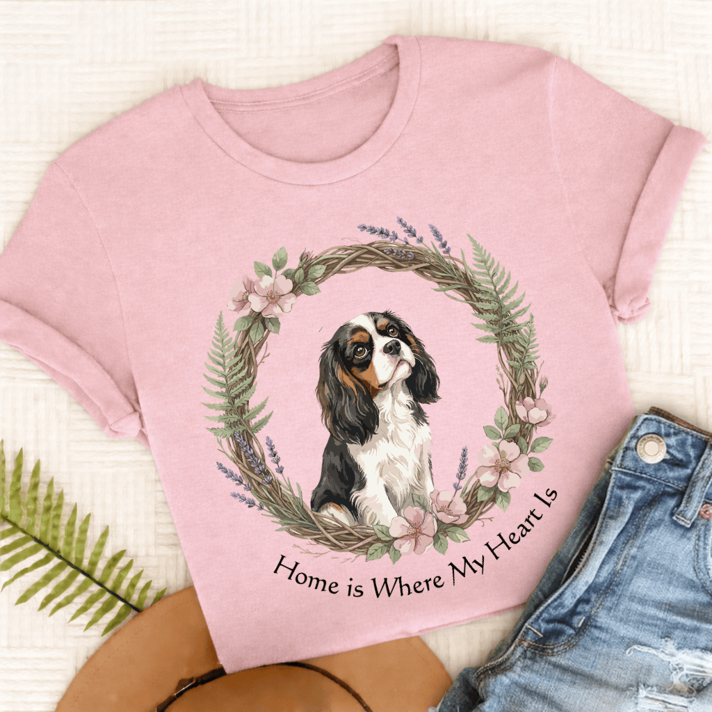 Personalized Cavalier Heart Country Unisex TShirt Comfort Colors Blossom