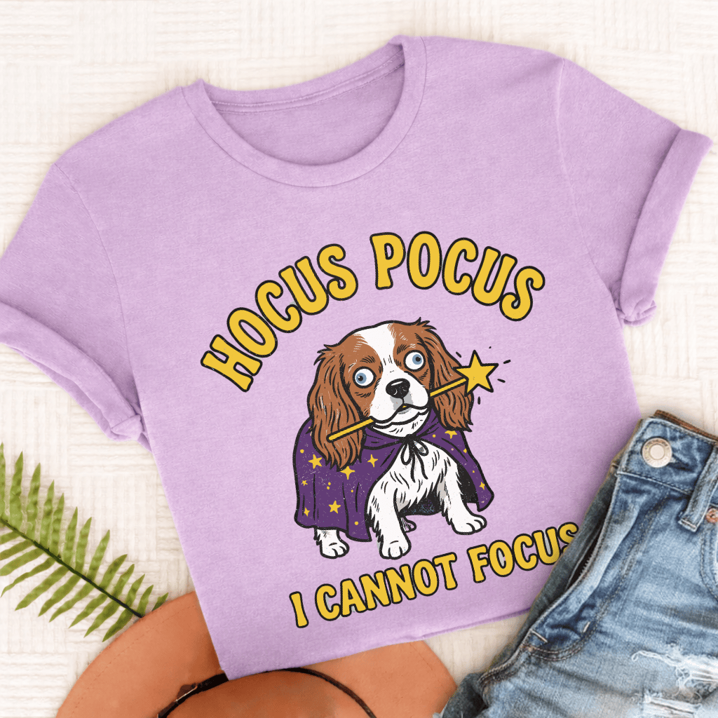 Personalized Cavalier Hocus Pocus Unisex TShirt Comfort Colors Orchid