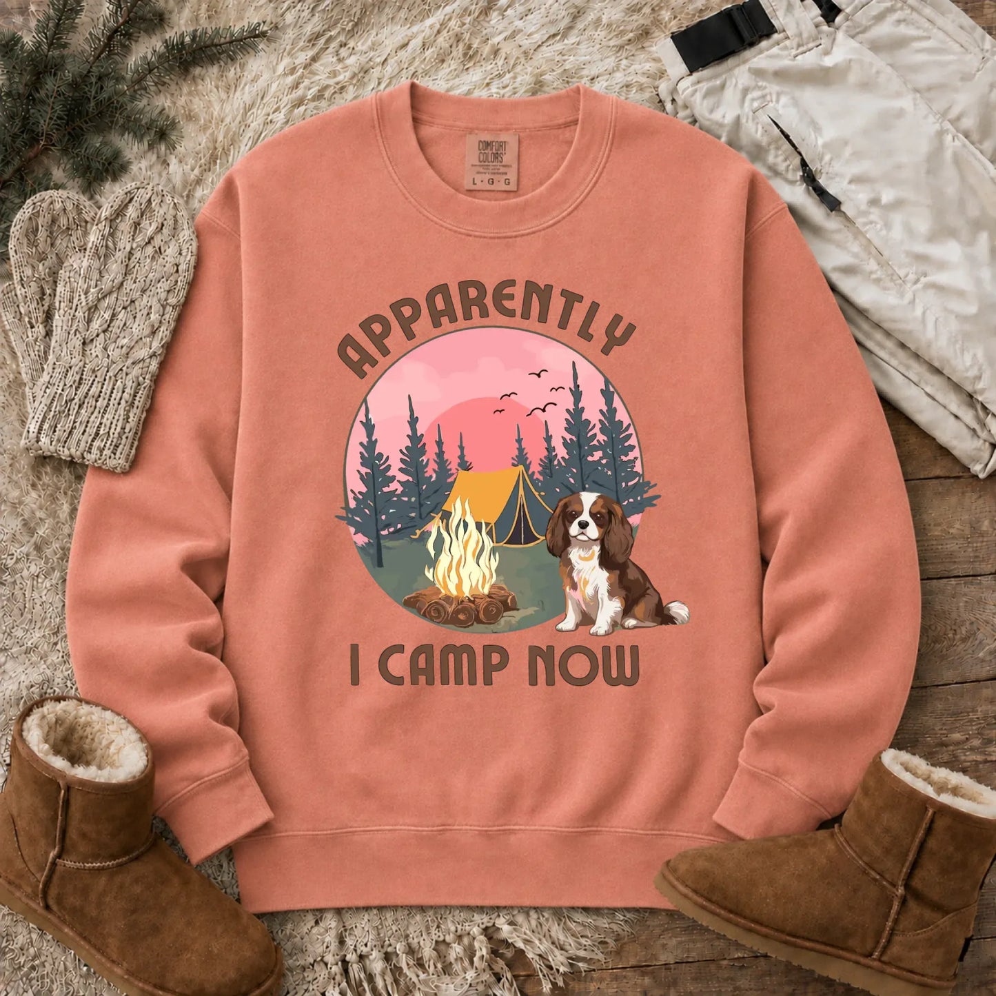 Personalized Cavalier I Camp Now Unisex Sweatshirt Terracotta