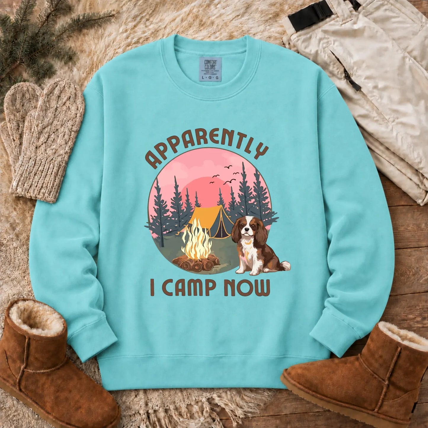 Personalized Cavalier I Camp Now Unisex Sweatshirt Chalky Mint