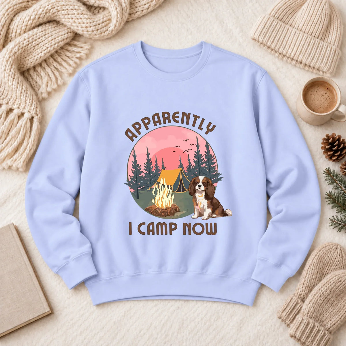 Personalized Cavalier I Camp Now Unisex Sweatshirt Hydrangea