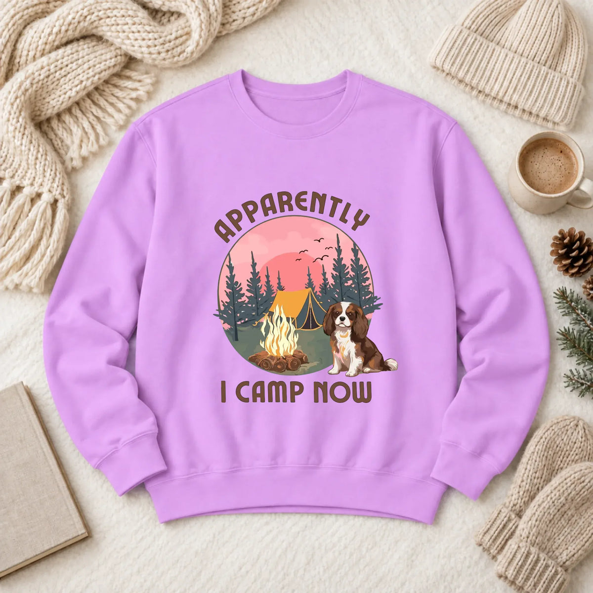Personalized Cavalier I Camp Now Unisex Sweatshirt Neon Violet