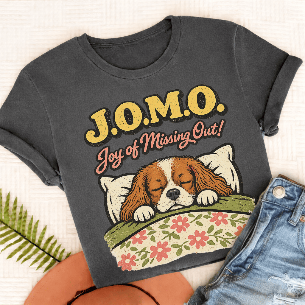 Personalized Cavalier JOMO Unisex TShirt Comfort Colors Pepper
