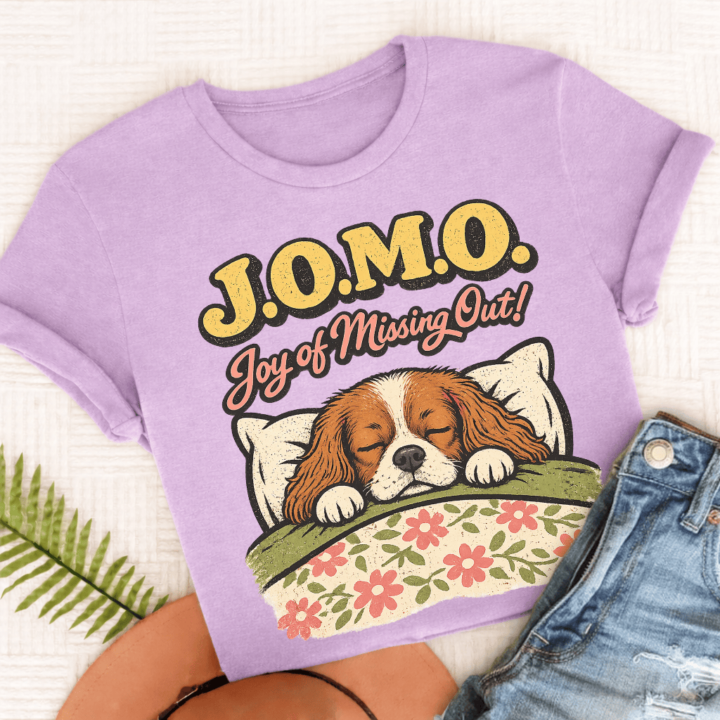 Personalized Cavalier JOMO Unisex TShirt Comfort Colors Orchid