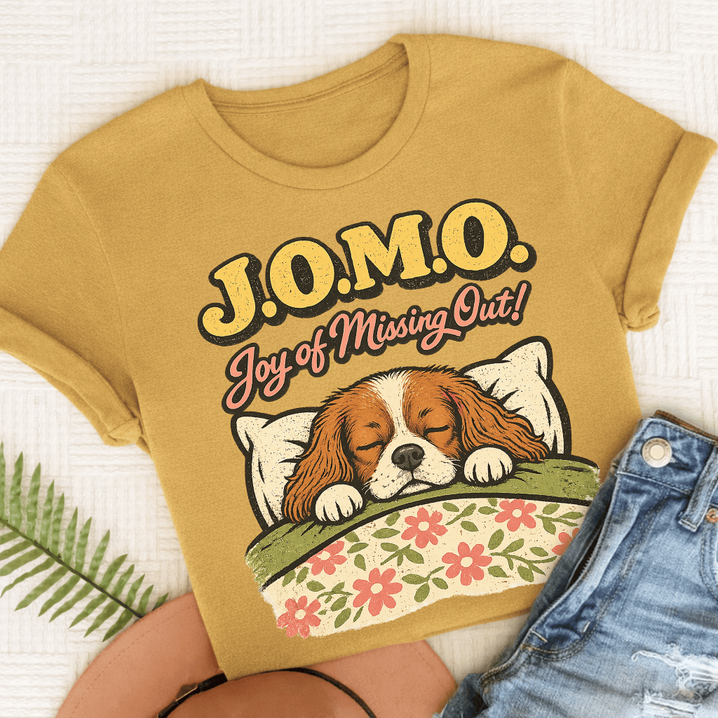 Personalized Cavalier JOMO Unisex TShirt Comfort Colors Mustard