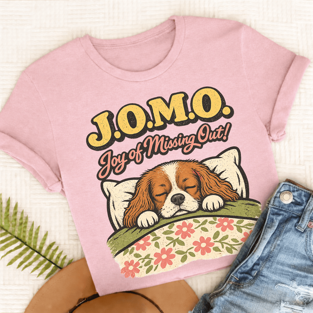 Personalized Cavalier JOMO Unisex TShirt Comfort Colors Blossom