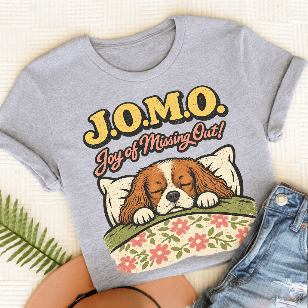 Personalized Cavalier JOMO Unisex TShirt Sport Grey