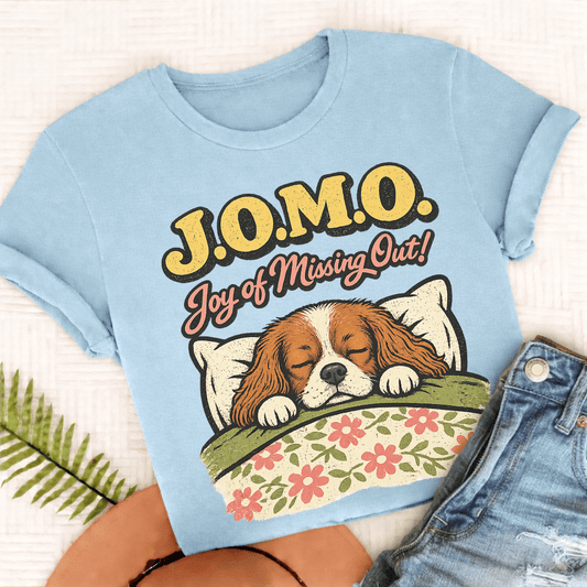 Personalized Cavalier JOMO Unisex TShirt Comfort Colors Chambray
