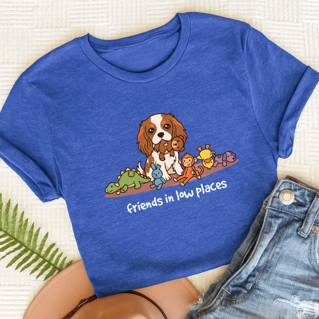 Personalized Cavalier Low Friends Unisex TShirt Heather Royal