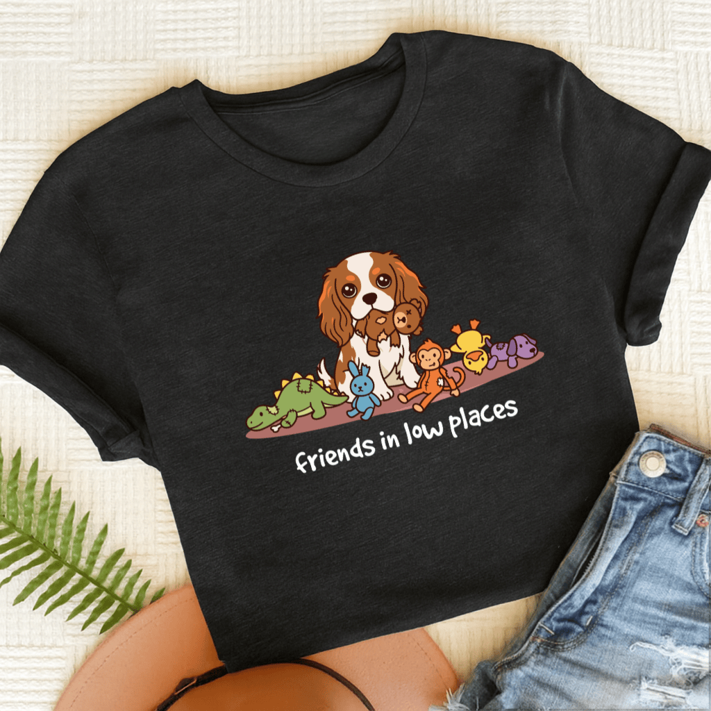 Personalized Cavalier Low Friends Unisex TShirt Black