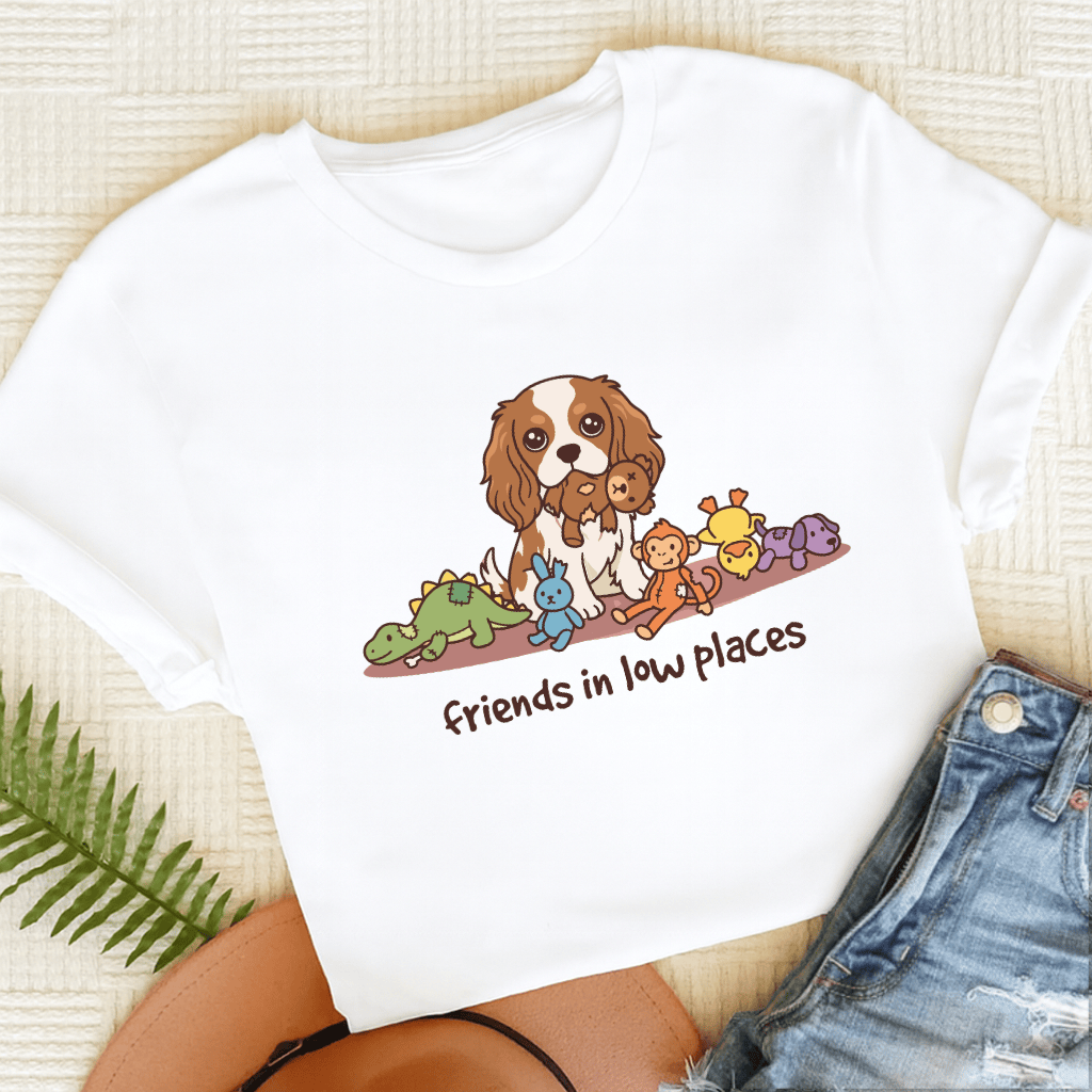 Personalized Cavalier Low Friends Unisex TShirt White