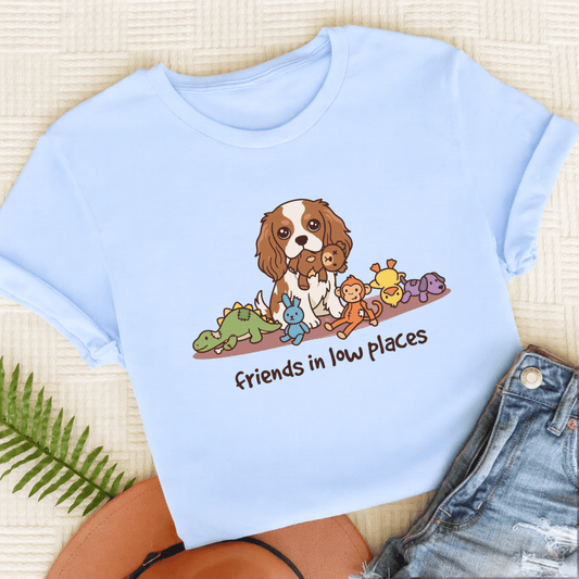 Personalized Cavalier Low Friends Unisex TShirt Light Blue