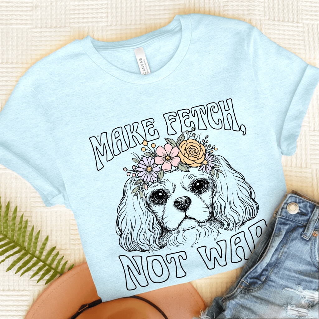 Personalized Cavalier Not War Unisex TShirt Heather Ice Blue
