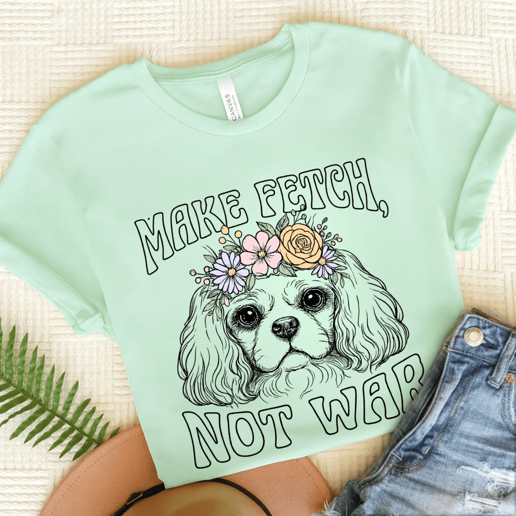 Personalized Cavalier Not War Unisex TShirt Heather Mint