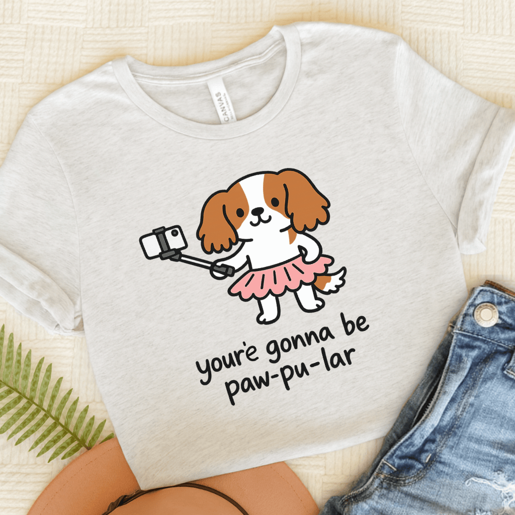 Personalized Cavalier Paw-Pu-Lar Unisex Tshirt Ash