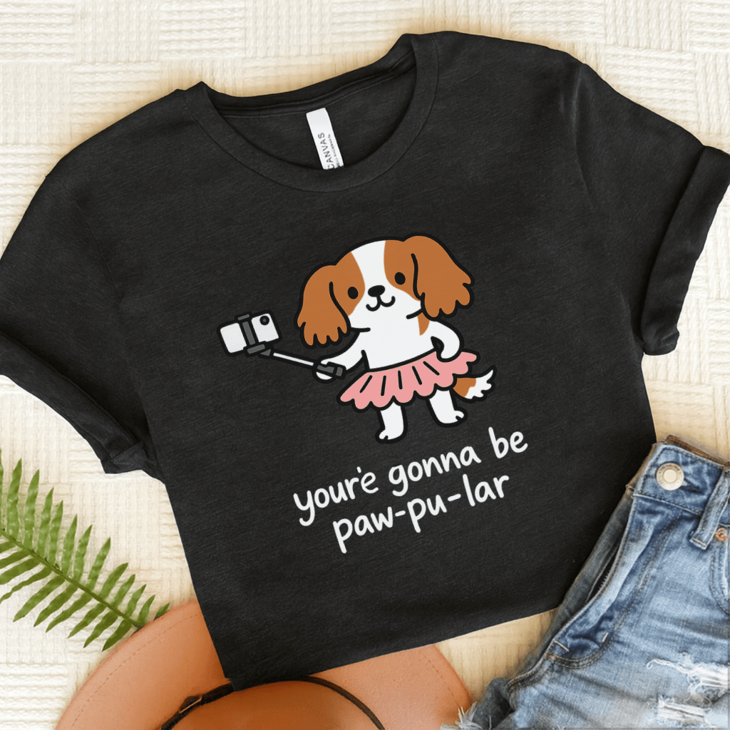 Personalized Cavalier Paw-Pu-Lar Unisex Tshirt Dark Grey Heather