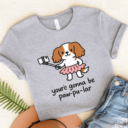 Personalized Cavalier Paw-Pu-Lar Unisex Tshirt Athletic Heather