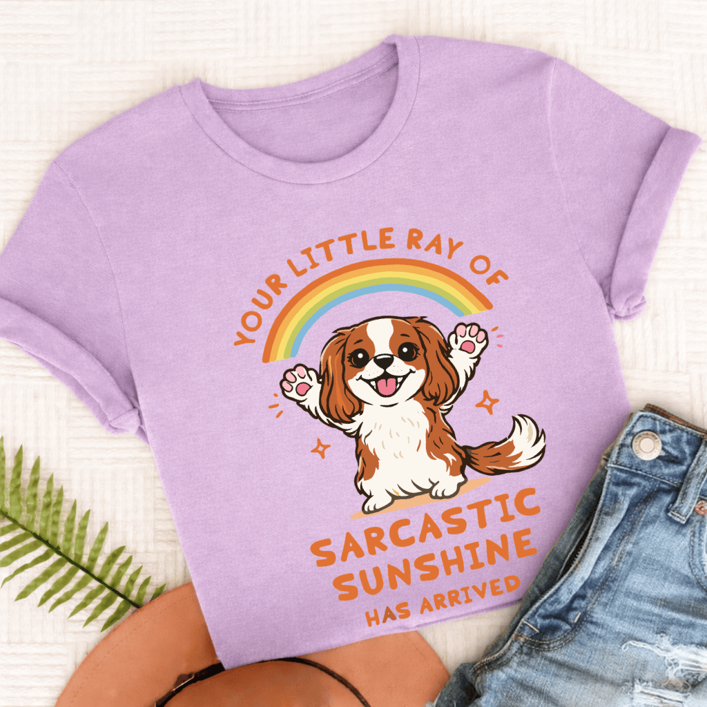 Personalized Cavalier Ray of Sunshine Unisex TShirt Comfort Colors Orchid