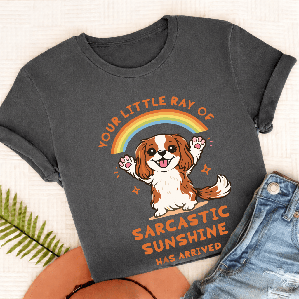 Personalized Cavalier Ray of Sunshine Unisex TShirt Comfort Colors Pepper