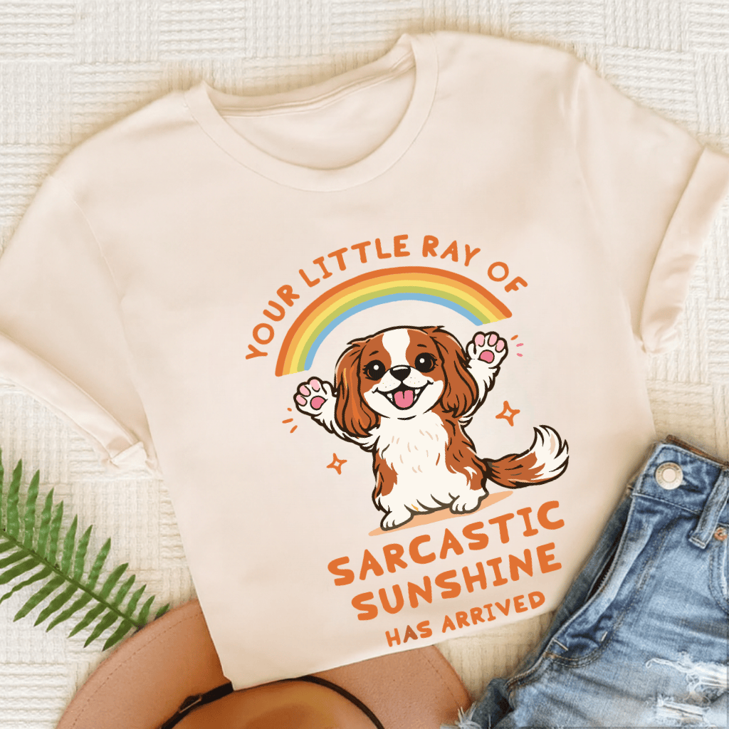 Personalized Cavalier Ray of Sunshine Unisex TShirt Natural
