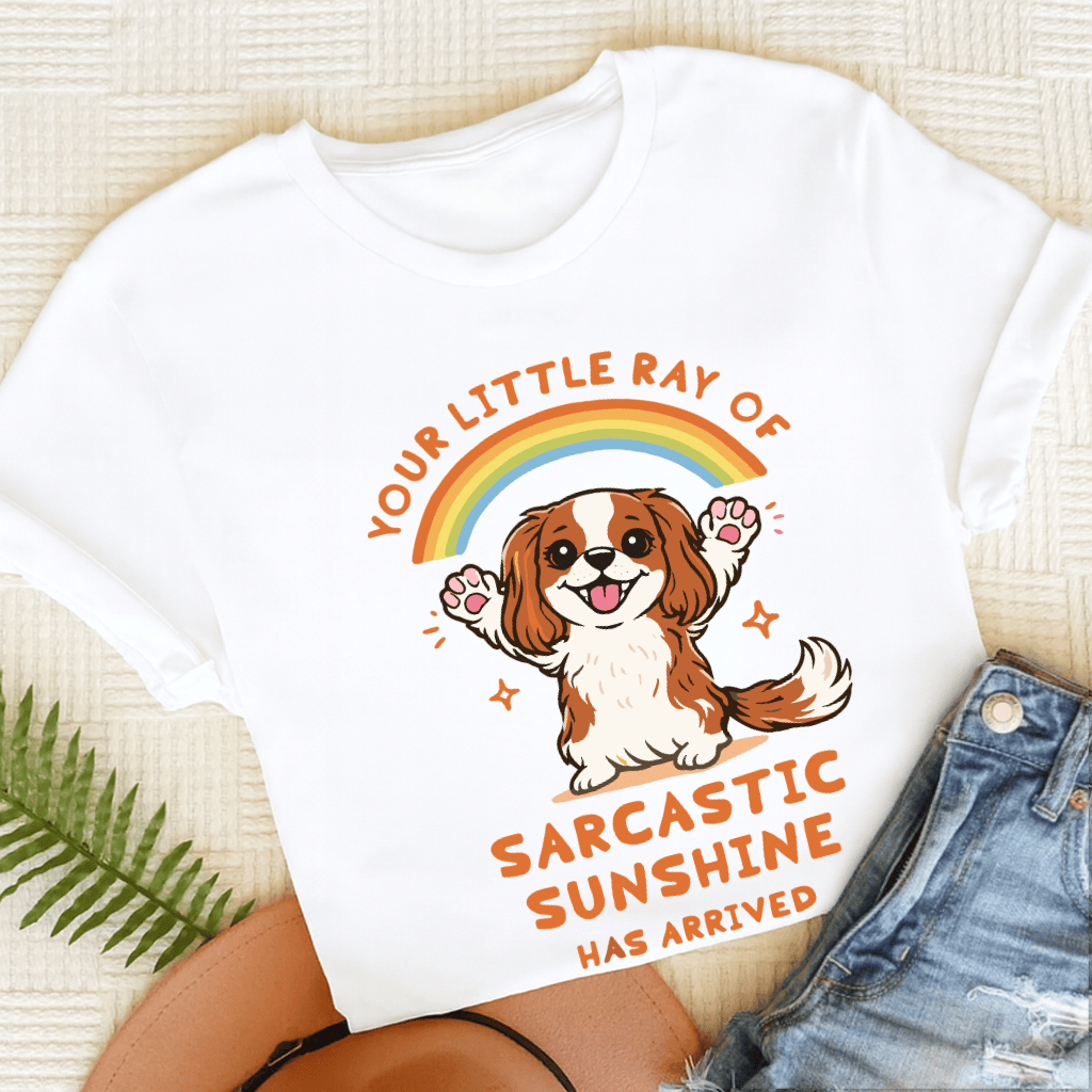 Personalized Cavalier Ray of Sunshine Unisex TShirt White