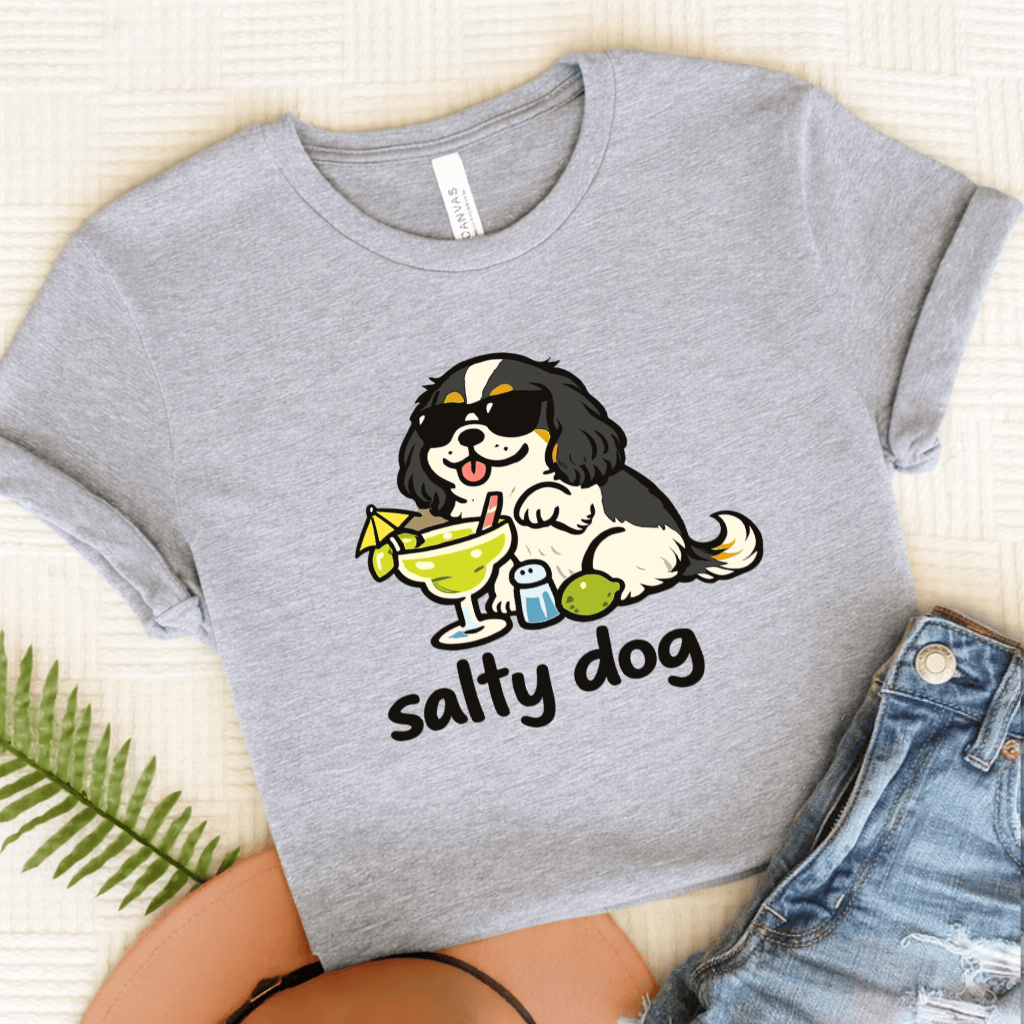 Personalized Cavalier Salty Dog Unisex TShirt Athletic Heather