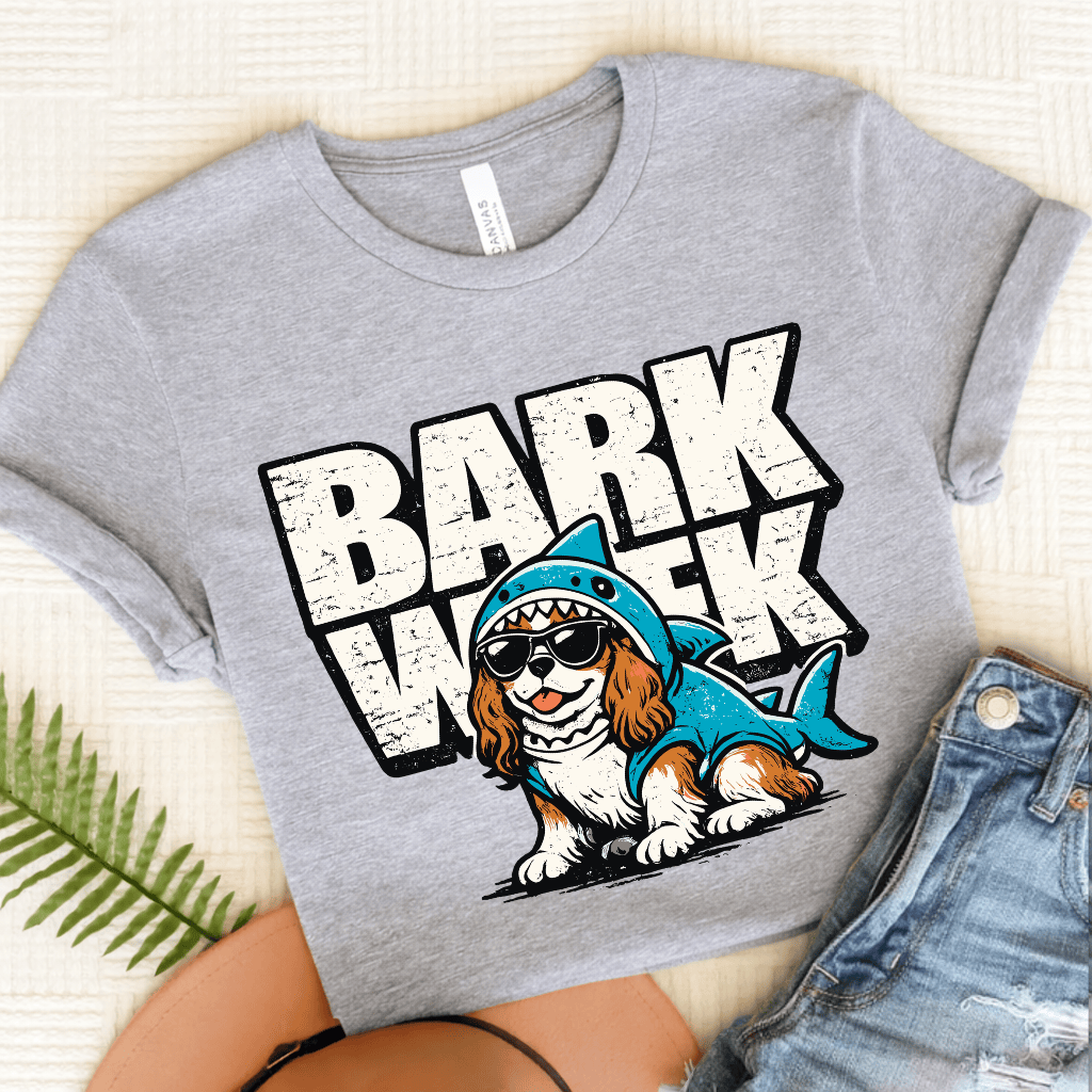 Personalized Cavalier Shark Week Unisex TShirt Athletic Heather