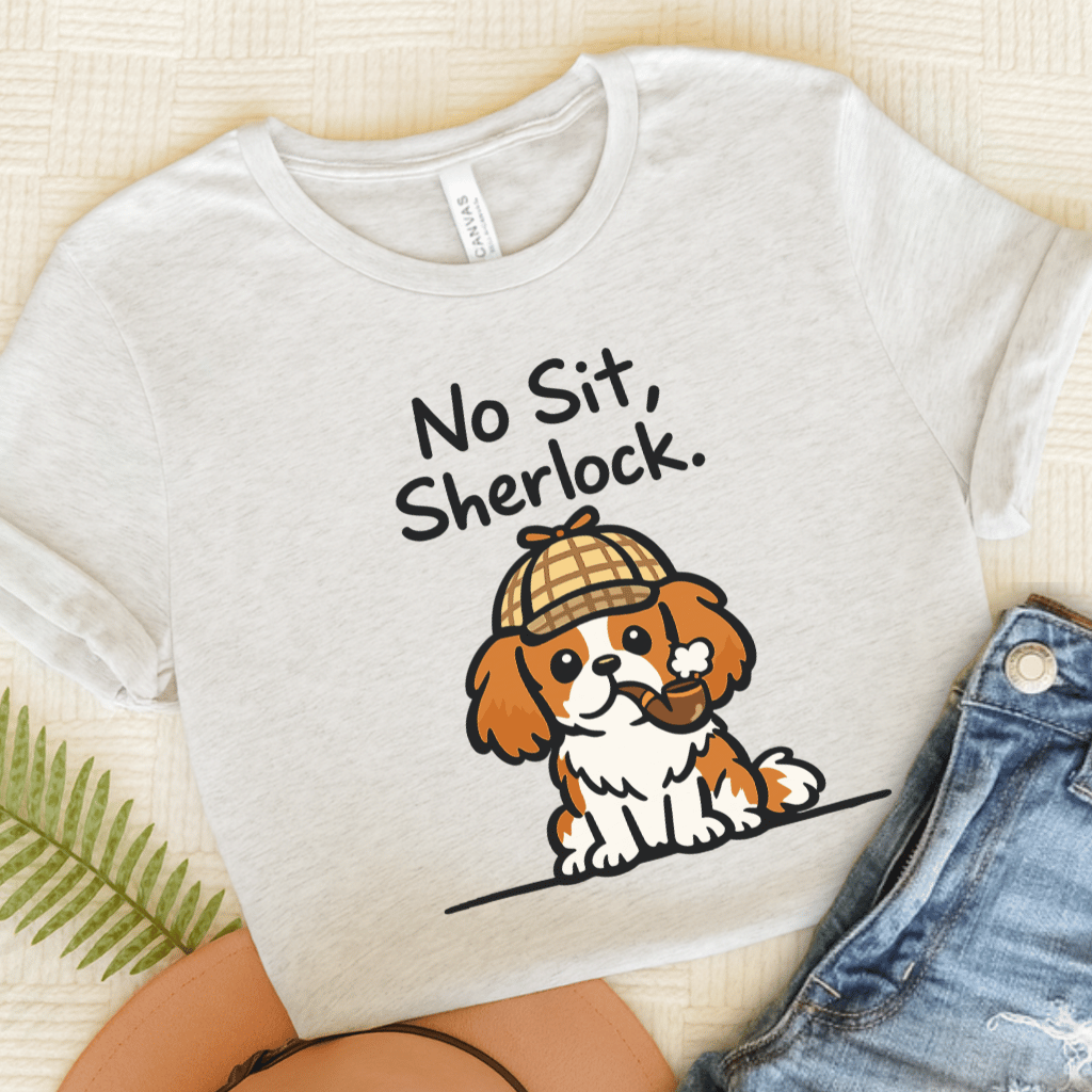 Personalized Cavalier Sherlock Unisex TShirt Ash