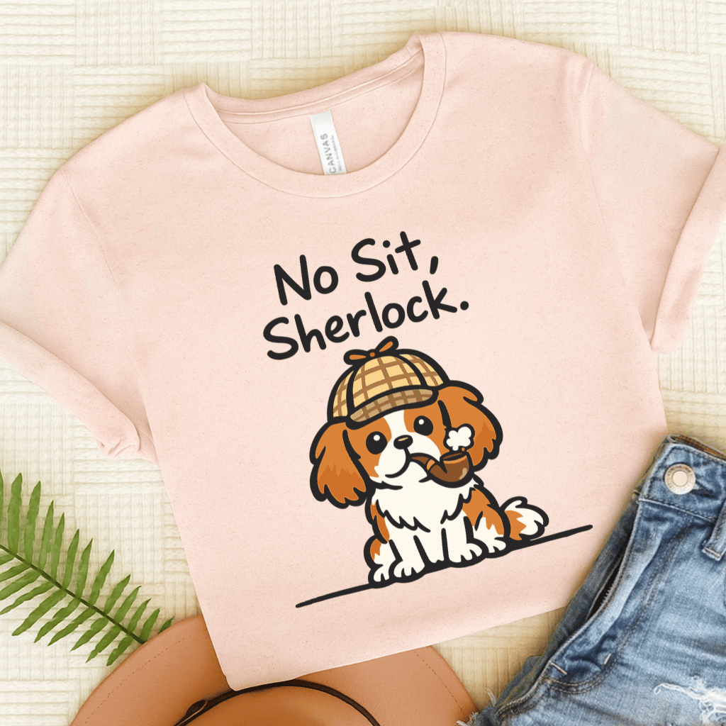 Personalized Cavalier Sherlock Unisex TShirt Soft Pink