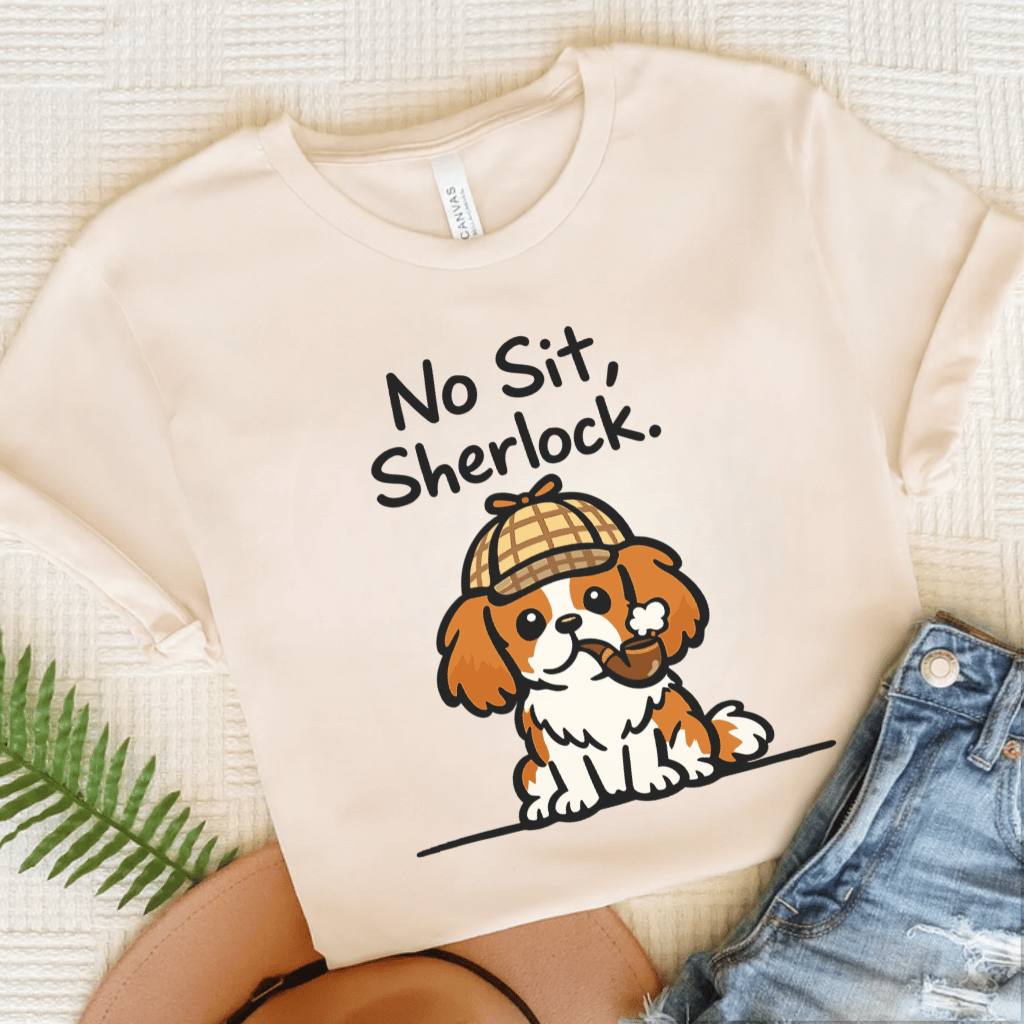 Personalized Cavalier Sherlock Unisex TShirt Natural