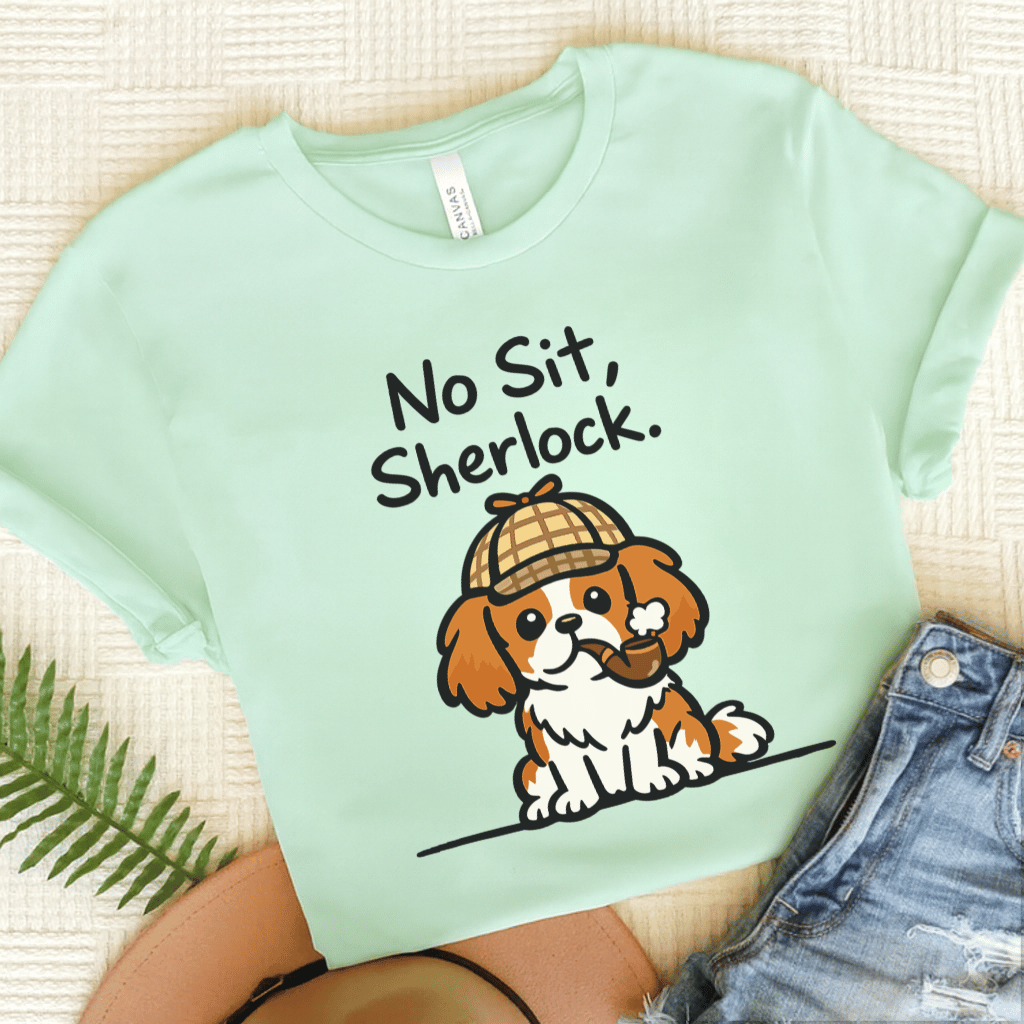 Personalized Cavalier Sherlock Unisex TShirt Heather Mint